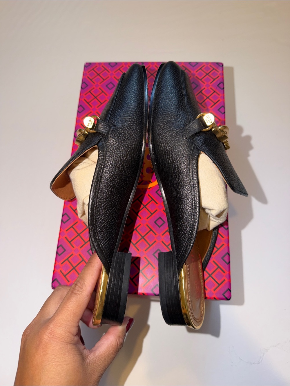 Tory Burch Jessa Backless Loafer Leather Black size 6 - Picture 7 of 12